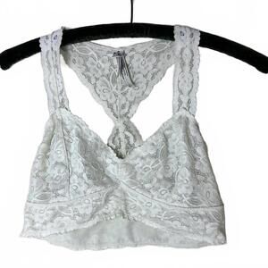Intimately Free People Ivory Lace Bralette Coquette Delicate Festival Sz M